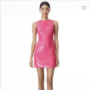 Alice and Olivia pink sequin dress
